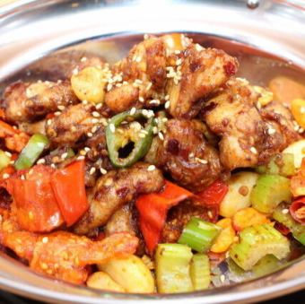 鶏肉の四川風干し鍋