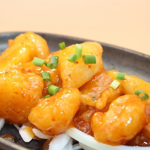 エビチリの鉄板焼き