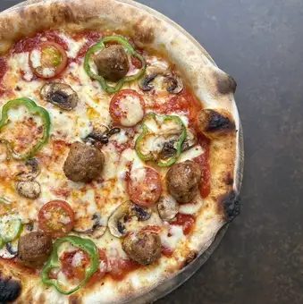 Limited-time offer: Spicy homemade meatball pizza