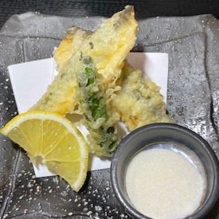 Herb sweetfish tempura