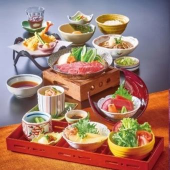 【飲み放題90分付】お刺身や天ぷらなど和食の醍醐味を揃えた贅沢なコース『嵯峨味 梅コース』