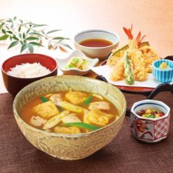 カレーうどん天ぷら定食