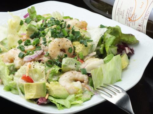 Shrimp and Avocado Salad Hot Anchovy Dressing