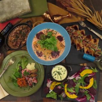  ビオワルンコース～ビオワルンを楽しむならこのコース～飲み放題90分付き、お食事６品