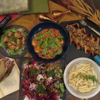 カジュアルコース～お野菜もお肉もお魚も。手軽に楽しむなら～飲み放題90分付き、お食事５品