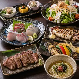 【３H飲放】牛ハラミや烏賊の炉端焼き×ムール貝の逸品や旬野菜『漁師町』全10品6820円⇒6000円