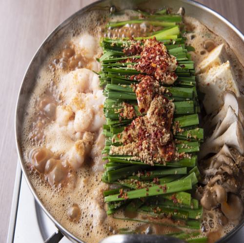 감칠맛! 참깨 된장 와규 모츠 냄비