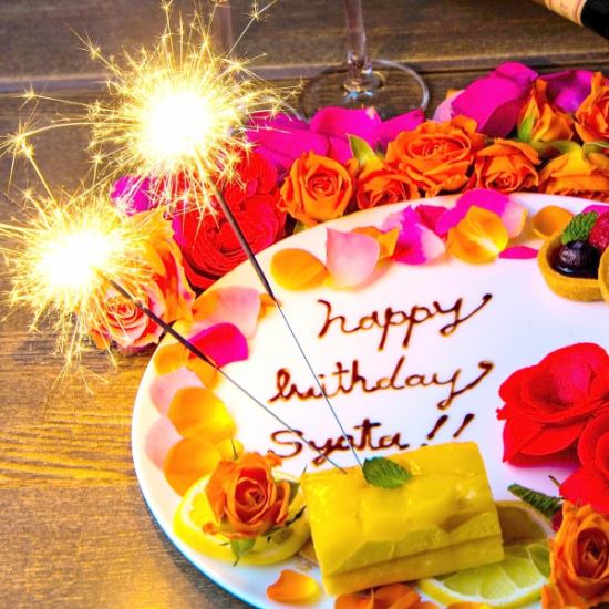 誕生日や記念日、歓送迎会など主役の方へプレートプレゼント♪