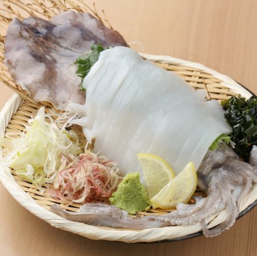 Whole squid sashimi, freshly caught that morning