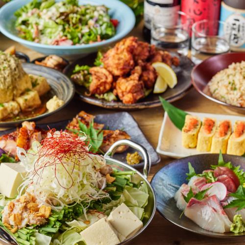 [Hiragi Course] A little luxury with 3 kinds of fresh fish, meat sushi, and our famous beef offal hotpot! All 9 dishes with 3 hours of all-you-can-drink for 4,500 yen