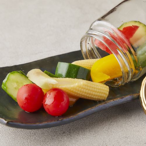 Cute homemade lightly pickled vegetables