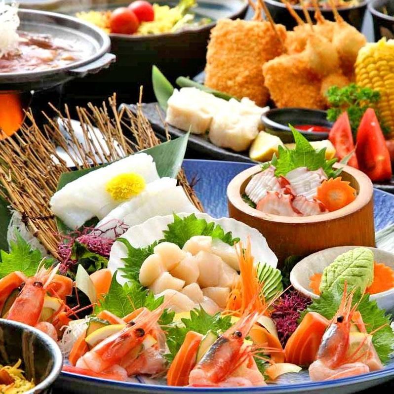 吃到飽！吃到飽！生魚片！火鍋！包房海鮮居酒屋，享受北海道的樂趣