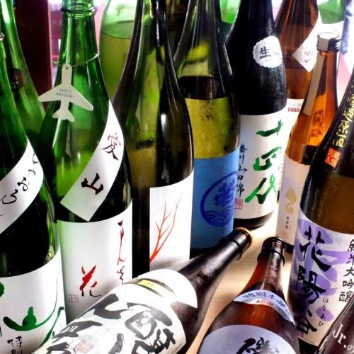 Carefully selected sake that changes seasonally ◎