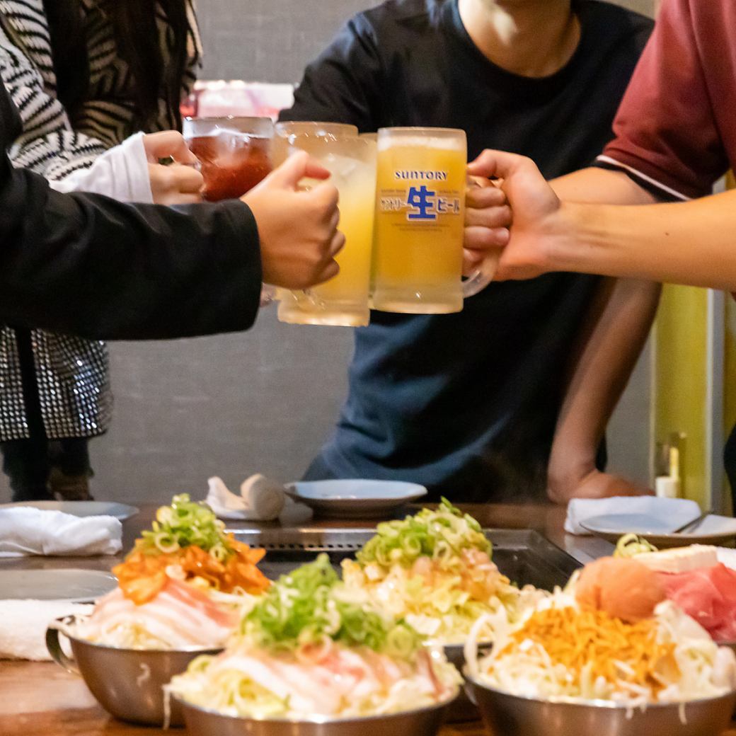 もんじゃ食べ放題だからがっつり食べたい学生さんにピッタリ♪
