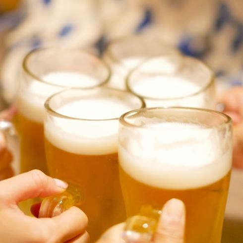 2時間制＆生ビール含む単品飲み放題を1,650円（税込）でご用意！