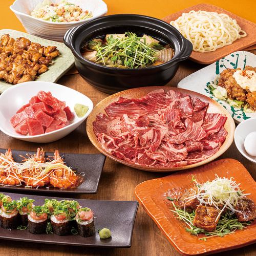 ◆Celebration Course◆ Sukiyaki with Japanese Black Beef and Bluefin Tuna [10 dishes in total, 3 hours all-you-can-drink included/5,000 yen]