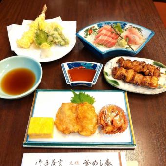 【全7品】お料理のみ(釜めし無)　柳コース4,300円　　