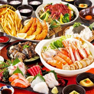 <Banner special offer> [Year-end party premium] 8 dishes including seafood hotpot with snow crab and chicken teppanyaki + 2 hours all-you-can-drink for 5,500 yen