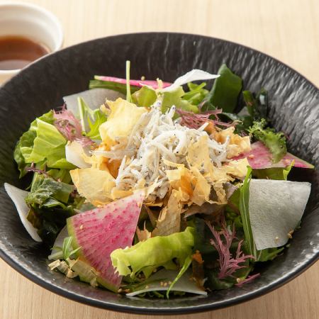 Shirasu Daikon Salad with Shibazuke Dressing [Servings 3-4]