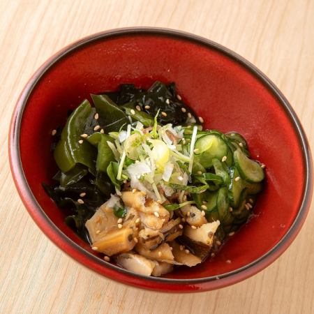 Simmered conger eel and vinegared wakame seaweed from Sanriku
