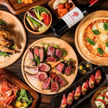 ビール付き【人気料理4種食べ放題付き】3時間飲み放題付きリッチコース!全10品4000円(税込)