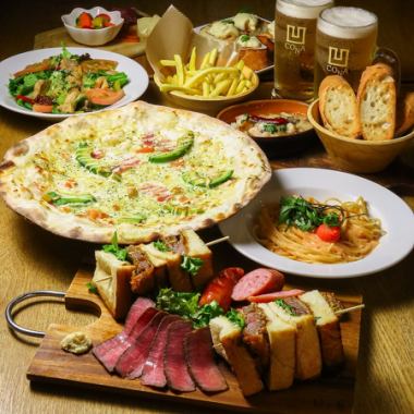 Tonight is a luxurious evening!! Meat-filled collaboration course ★ All-you-can-drink beer and 11 other dishes!! We recommend the beef cutlet sandwich!!