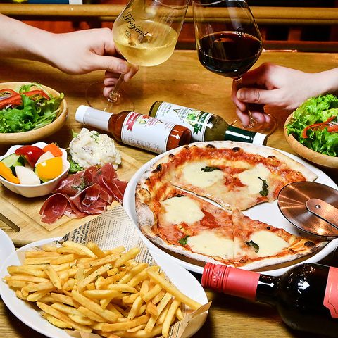 ピザとワインのお店☆本格イタリアンを手頃な価格で！