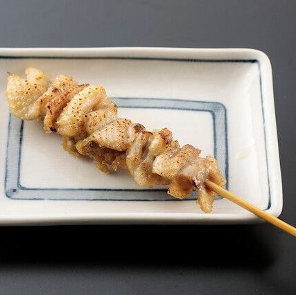 Chicken skin skewers