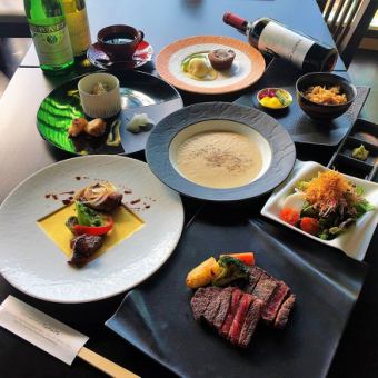 B、高见飞弹牛[沙朗或菲力]牛排晚餐套餐