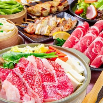 [Most popular! Kinki nabe and lamb shabu course, 12 dishes in total] 120 minutes all-you-can-drink including draft beer 5,000 ⇒ 4,000 yen
