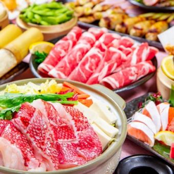 [Kinki nabe, lamb shabu, sashimi platter course with 13 dishes in total] 120 minutes all-you-can-drink including draft beer 5,500 ⇒ 4,500 yen
