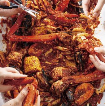 All-you-can-drink red king crab combo bag course