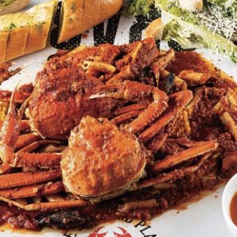 【ランチ限定】贅沢!丸ごとズワイガニの手づかみランチコース