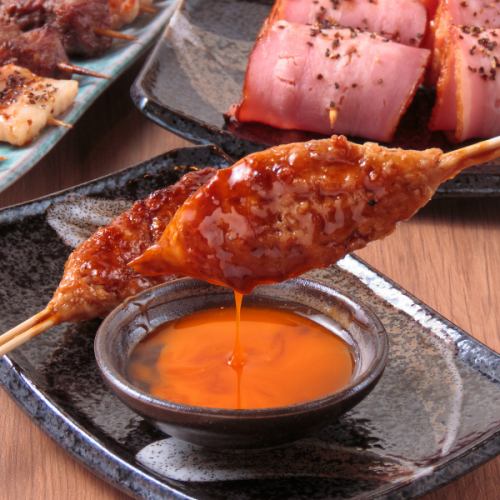 【20種以上串燒】享用新鮮的雞肉、豬肉、蔬菜◎