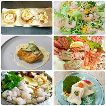 7,8月限定 鱧すき鍋と魚介尽くしのコース【税込み3,500円コース】+1,500円で120分飲み放題