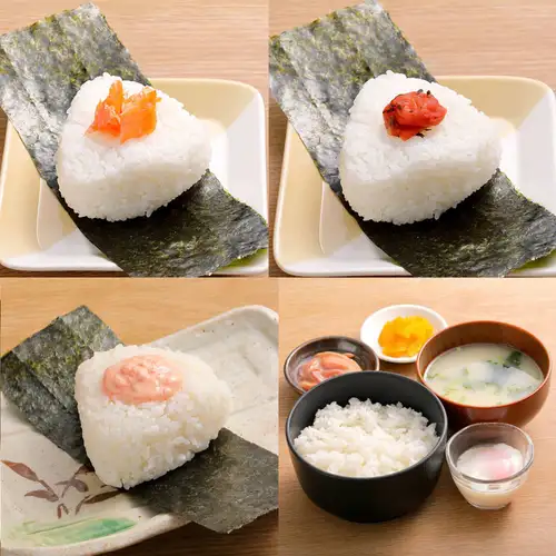 おにぎり鮭/おにぎり梅/おにぎり明太マヨ/ご飯セット