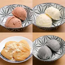 チョコアイス/バニラアイス/黒ごまアイス/とかち製菓のわらびもち