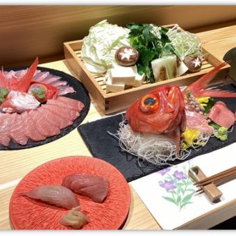 [Dinner course] Red sea bream and bluefin tuna marriage course