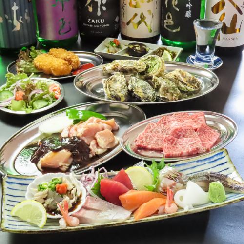 鶏焼肉と海鮮料理を堪能！