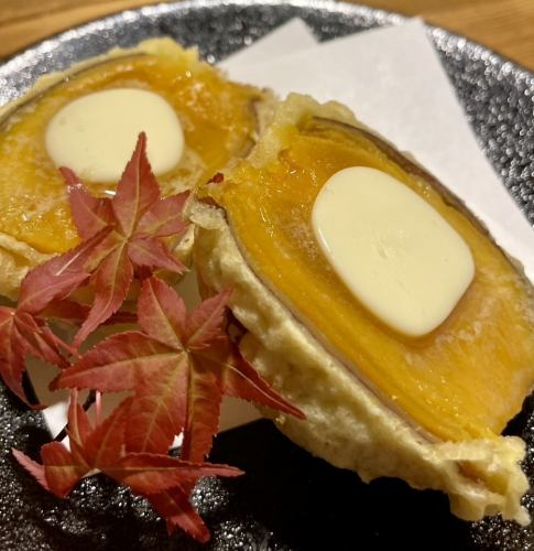 Annou sweet potato tempura topped with fermented butter