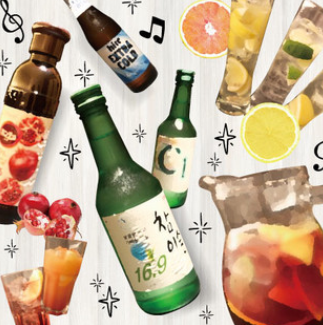 You can also enjoy "Chamisul" and "Pop'nja", which caught fire with the Korean boom ♪ Enjoy delicious food and alcohol in a cute store that looks good on Instagram ♪