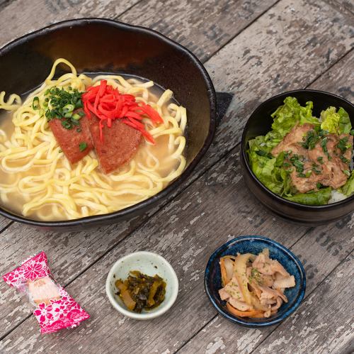 Okinawa soba and mini soba bowl set