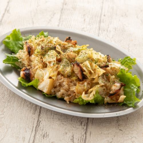 Red squid and garlic fried rice