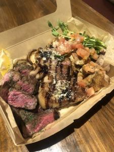 Meat combo (herb chicken, Chami pork, rib eye steak)