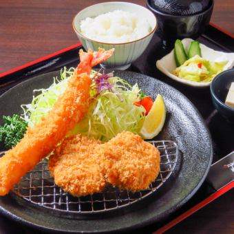Special Nasu Sangen Pork Fillet Cutlet (100g) & Large Fried Shrimp Set