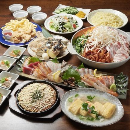 【別品套餐】★ 包含90分鐘暢飲啤酒,120分鐘用餐時間,6000日圓(含稅)★ 可選擇當地清酒 + 300日圓(含稅)