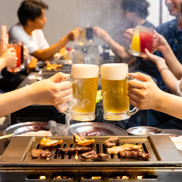 [Summer only] Affordable Yakiniku and BBQ beer garden! <<Unlimited time all-you-can-drink included♪>> 13 dishes for 5,500 yen