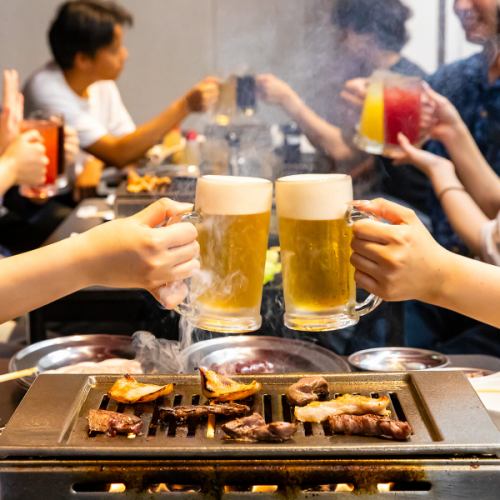 【夏季限定】お手軽に焼肉・BBQビアガーデン！≪時間無制限飲み放題付き♪≫全13品5500円