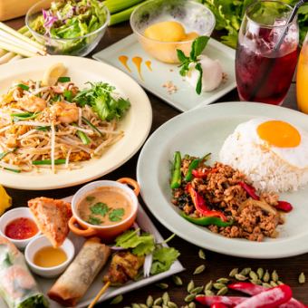 【平日限定ランチコース】ドリンク+前菜4種+選べるメインとデザート付きで最満足!