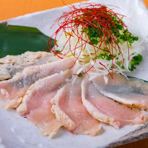 Tataki chicken in the morning (ponzu or yukhoe style)